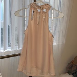 Beaded high neck top